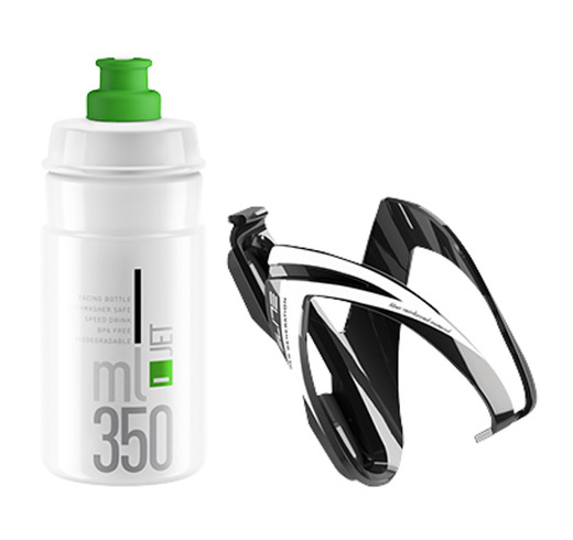 Láhev dětská 0,35l + košík ELITE Kit Ceo Jet dětský bílá/zel