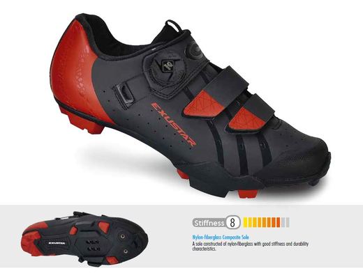 EXUSTAR TRETRY MTB E-SM3010 červená/černá