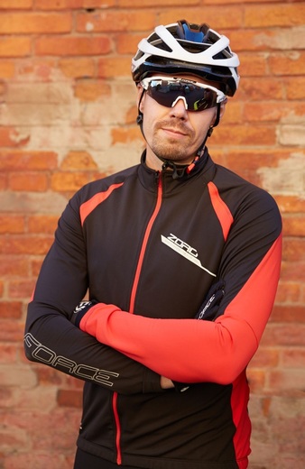 zateplený dres FORCE ZORO dlouhý rukáv, černo-červený