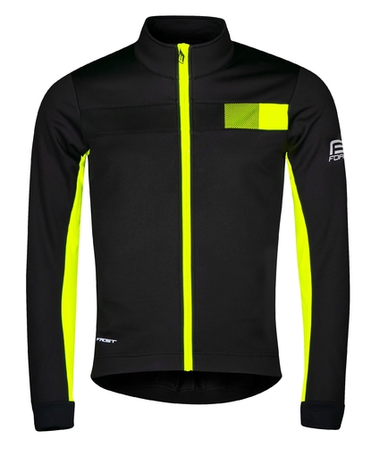 bunda FORCE FROST softshell pánská, černo-fluo
