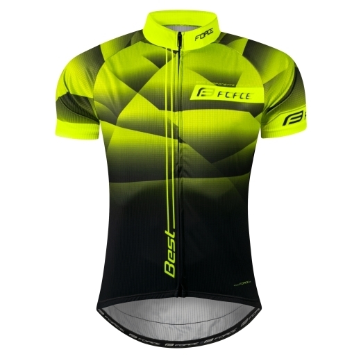 dres FORCE BEST krátký rukáv,fluo-černý
