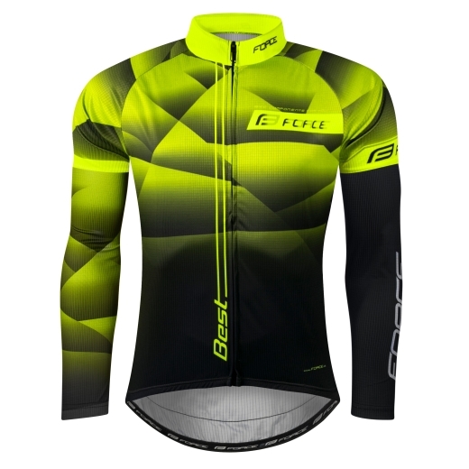dres FORCE BEST dlouhý rukáv,černo-fluo letní