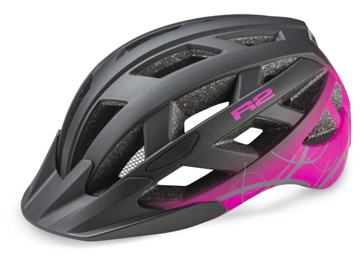 cyklo přilba R2 Lumen Mat. černá/růžová mat.