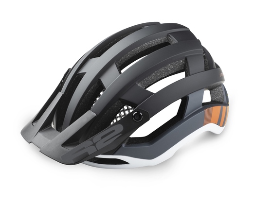 CYKLISTICKÁ HELMA R2 CROSS černá/bílá/oranž mat