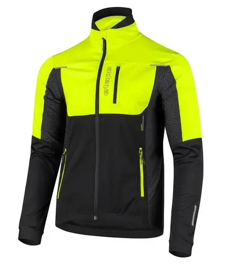 Etape – zimní cyklistická bunda STRONG 2.0, černá/žlutá fluo
