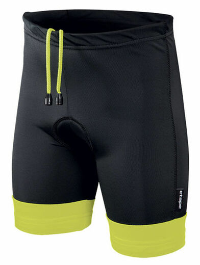 dětské kraťasy Etape Junior s vložkou, černá/žlutá fluo 140/146