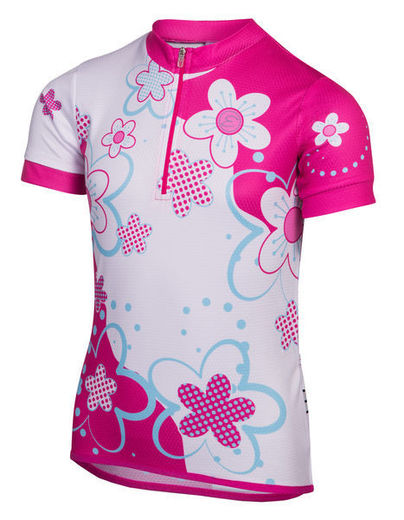 Dětský dres Etape - bílo-růžový
