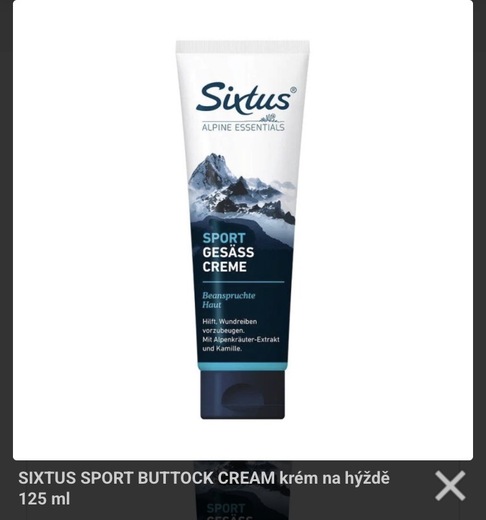 SIXTUS krém na hýždě SPORT BUTTOCK CREAM - 125ml (kopie)