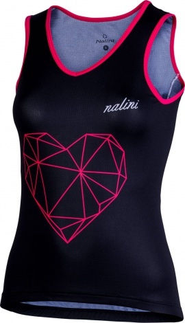 dámský dres italské zn. Nalini černý s růžovým srdíčkem